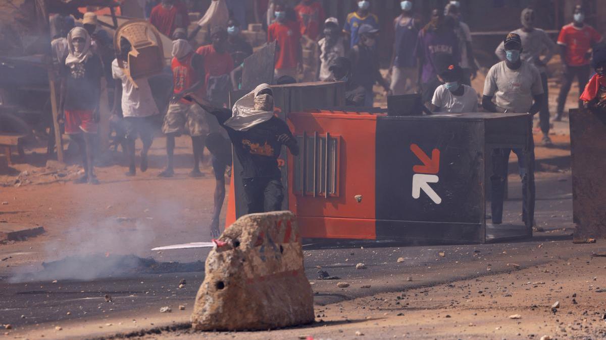 Protestas a favor de Ousmane Sonko en Dakar (Senegal) a principios de junio.