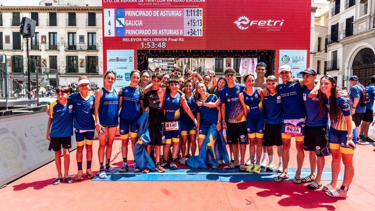 El equipo asturiano, en Tudela