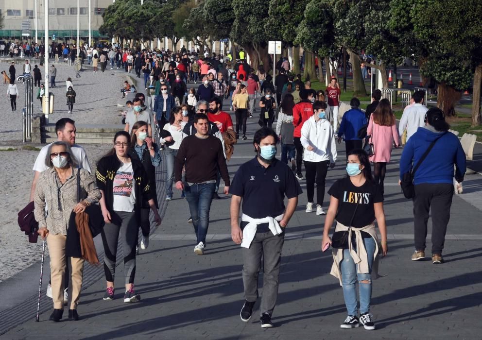 Así estaba el paseo esta tarde en A Coruña