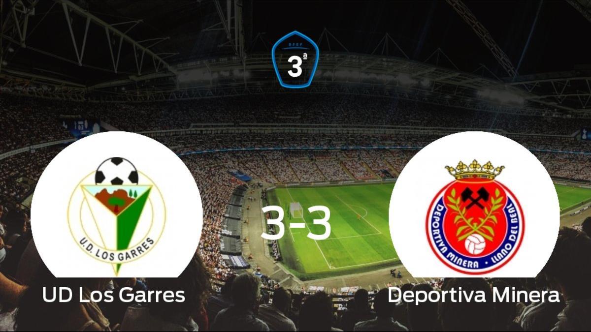 El Los Garres y la Deportiva Minera se reparten los puntos tras empatar 3-3