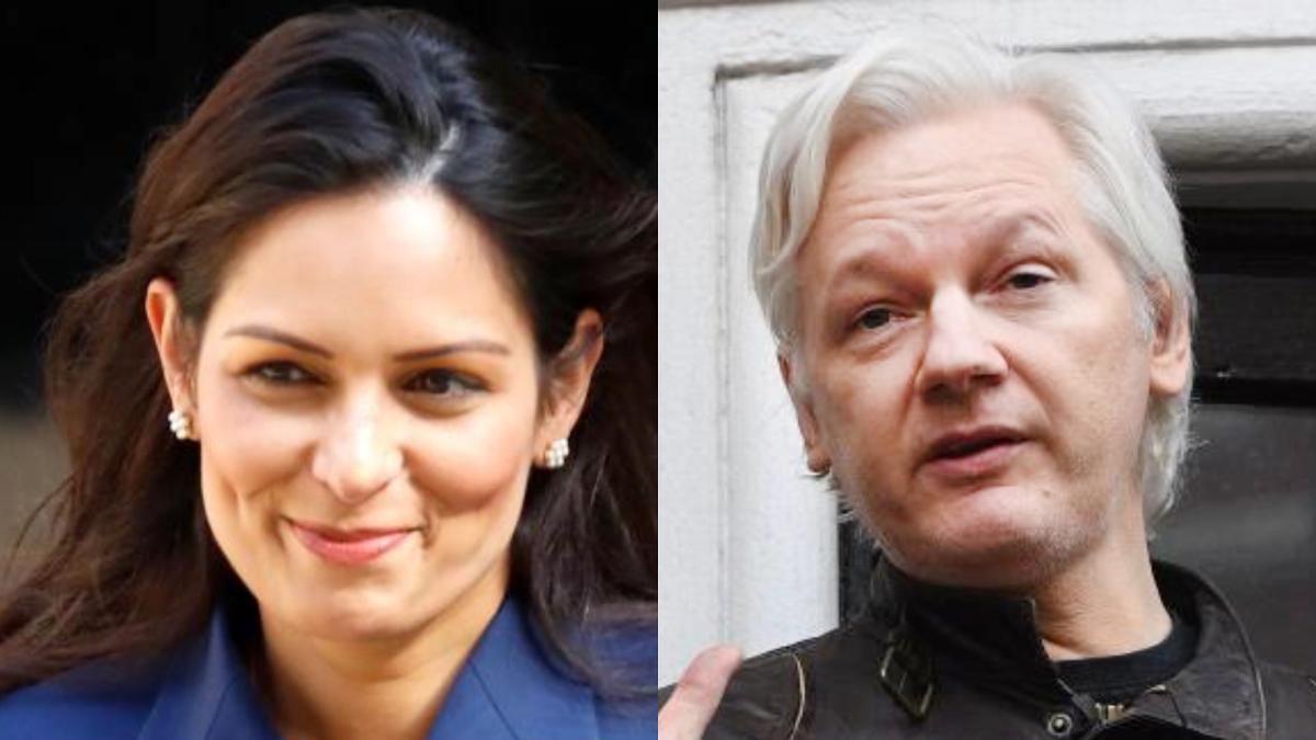 Combo entre Priti Patel  y Assange