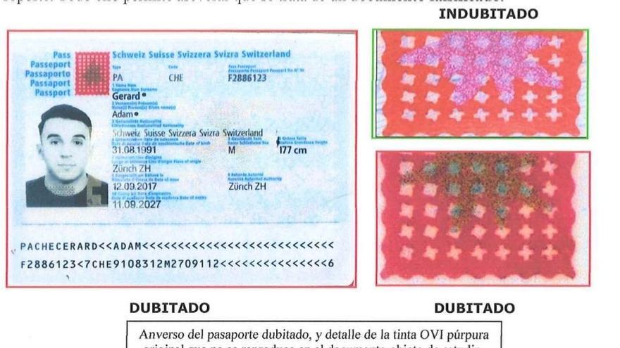 Análisis del pasaporte del sospechoso.