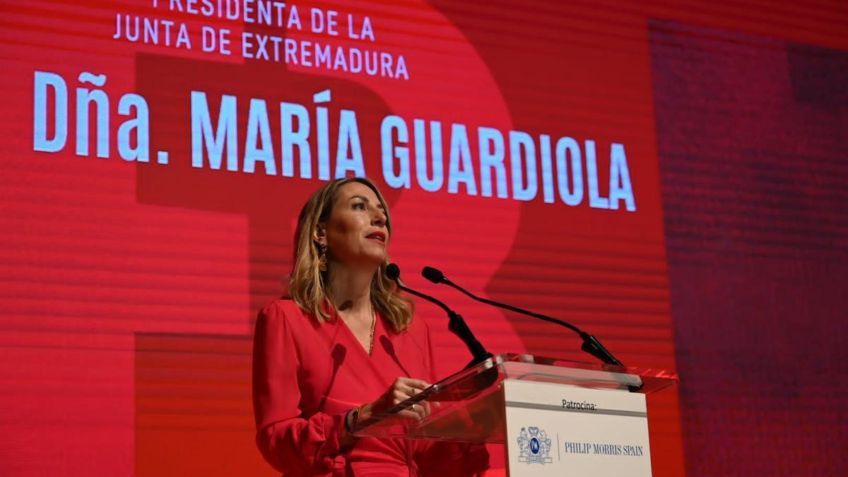 María Guardiola, presidenta de la Junta de Extremadura.