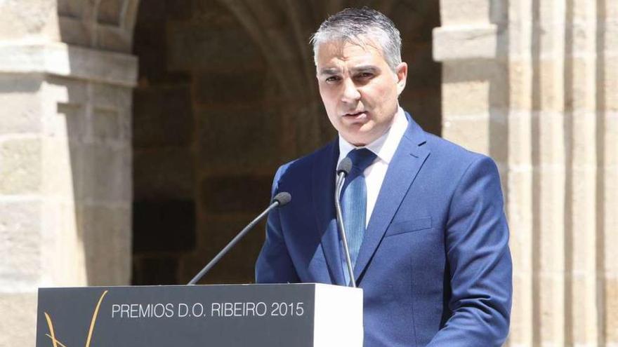 Miguel Ángel Viso, durante la gala de los premios del Ribeiro 2015 en San Clodio. // Jesús Regal