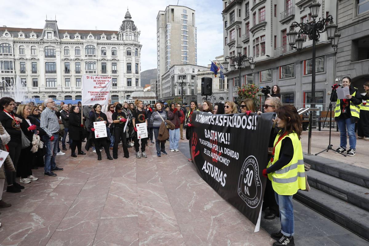 EN IMÁGENES: Así fue la manifestación de autónomos asturianos en Oviedo