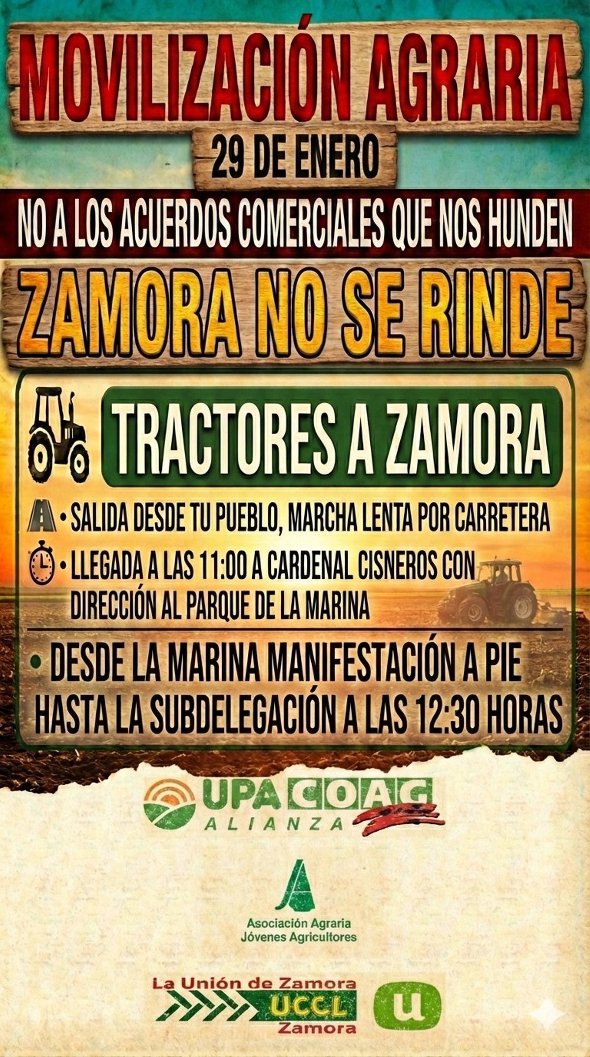 Tractorada hoy en Zamora