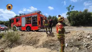 Una quema de restos pirotécnicos provoca un incendio en Olocau