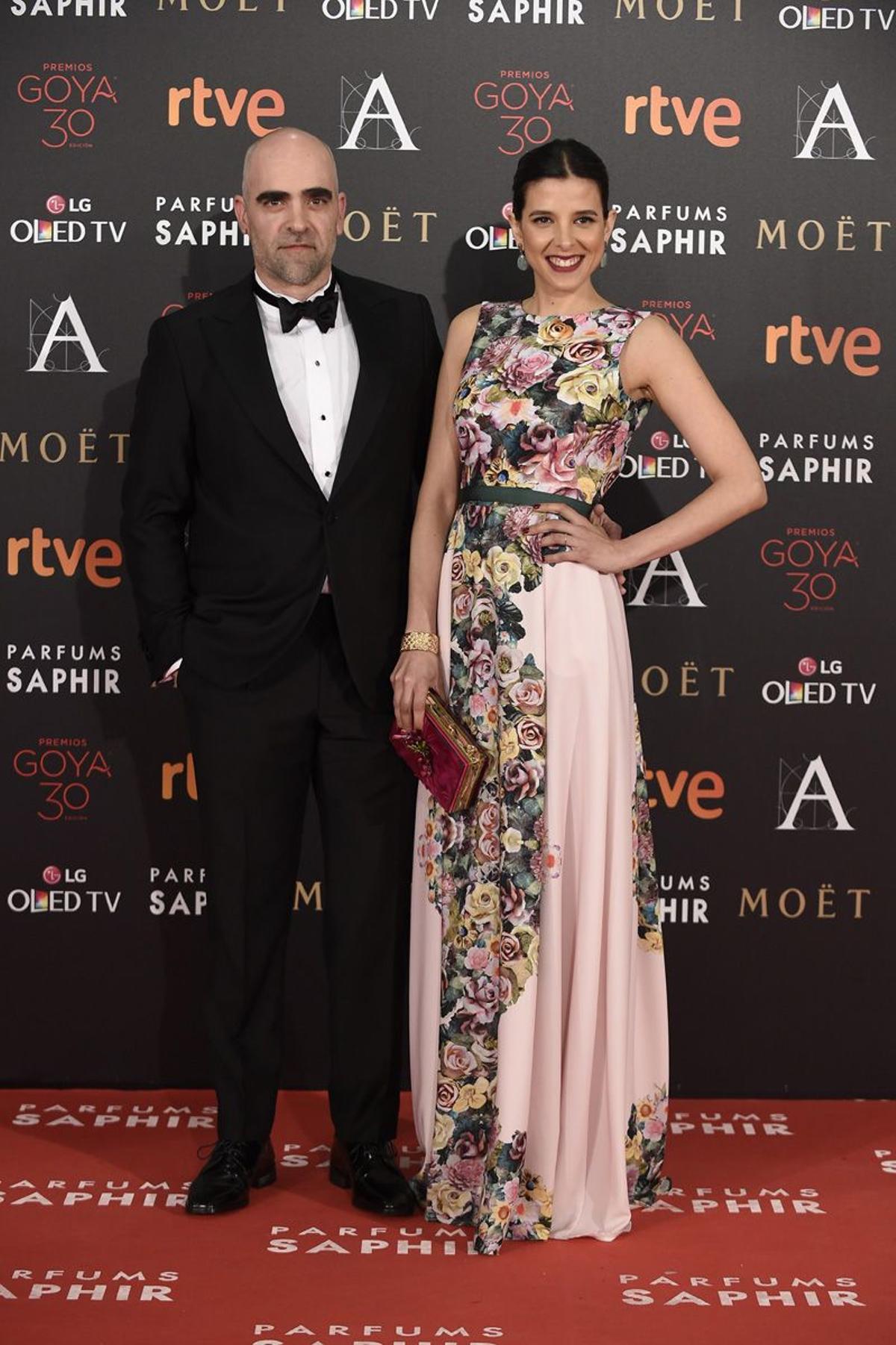 Luis Tosar y Malu Mayol con vestido de Dolores Promesas en los Premios Goya 2016