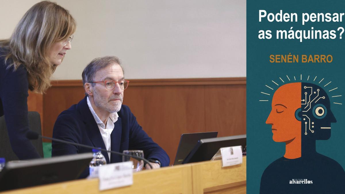 Senén Barro y la portada de su nuevo libro.