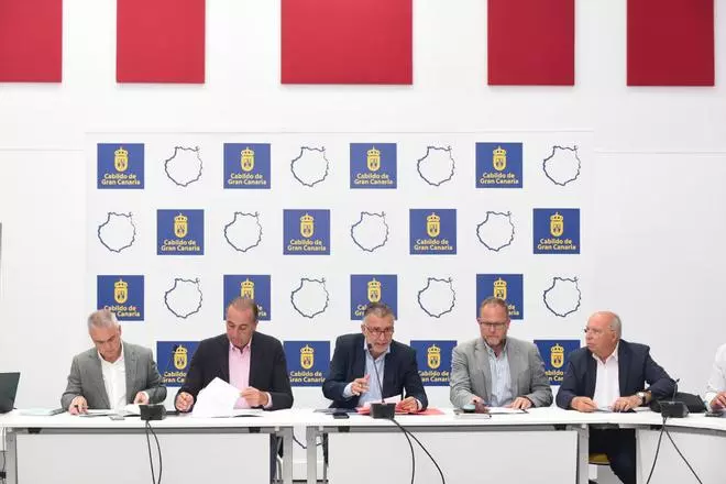 Reunión de coordinación para el inicio de las obras en la carretera de Teror