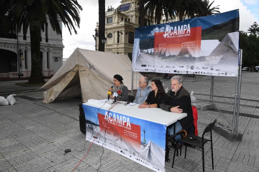 El programa 'Acampa por la paz y el derecho al refugio' busca llamar la atención sobre las penosas condiciones de vida cotidiana de quienes huyen de la guerra.