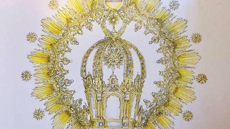 Boceto de la nueva corona que lucirá la Virgen de O Corpiño.