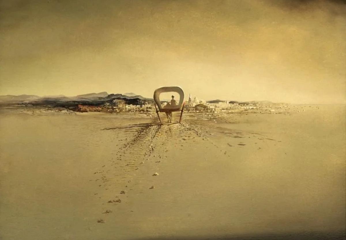 L'obra de Dalí 'El carretó fantasma' de l'any 1933 amb Roses de fons.