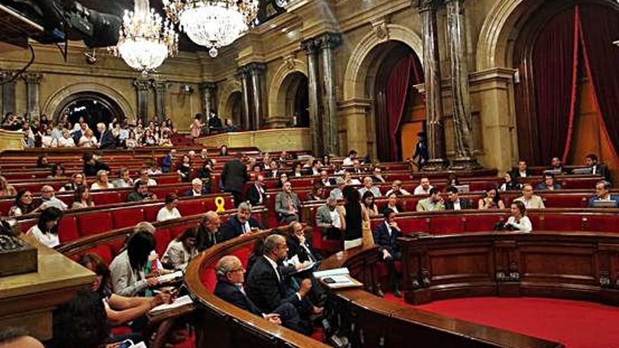 Un moment de la sessió que va tenir lloc ahir al Parlament de Catalunya