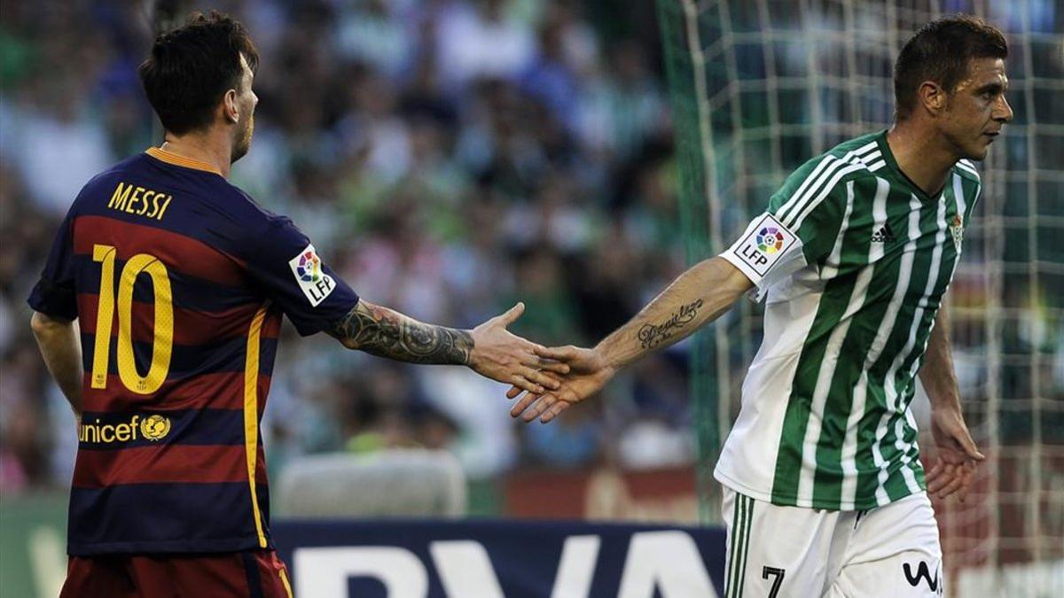 Leo Messi y Joaquín Sánchez, cara a cara hace tres temporadas