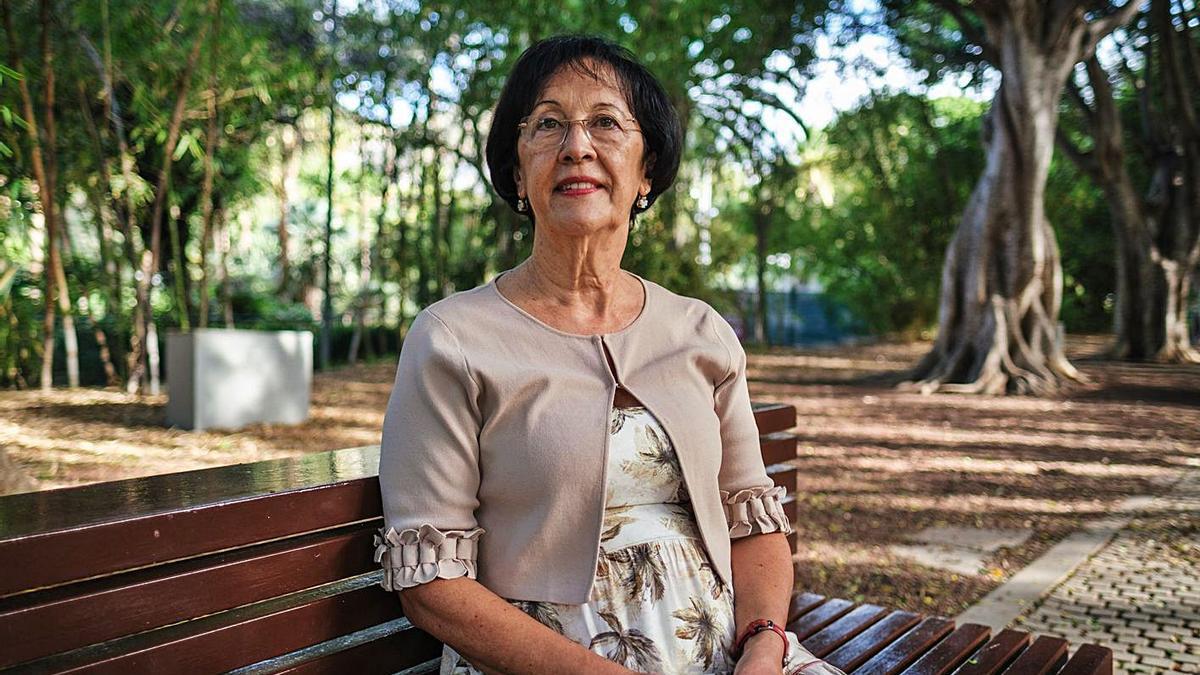 Rosa Gloria Suárez, hace unos días en el parque García Sanabria de Santa Cruz.