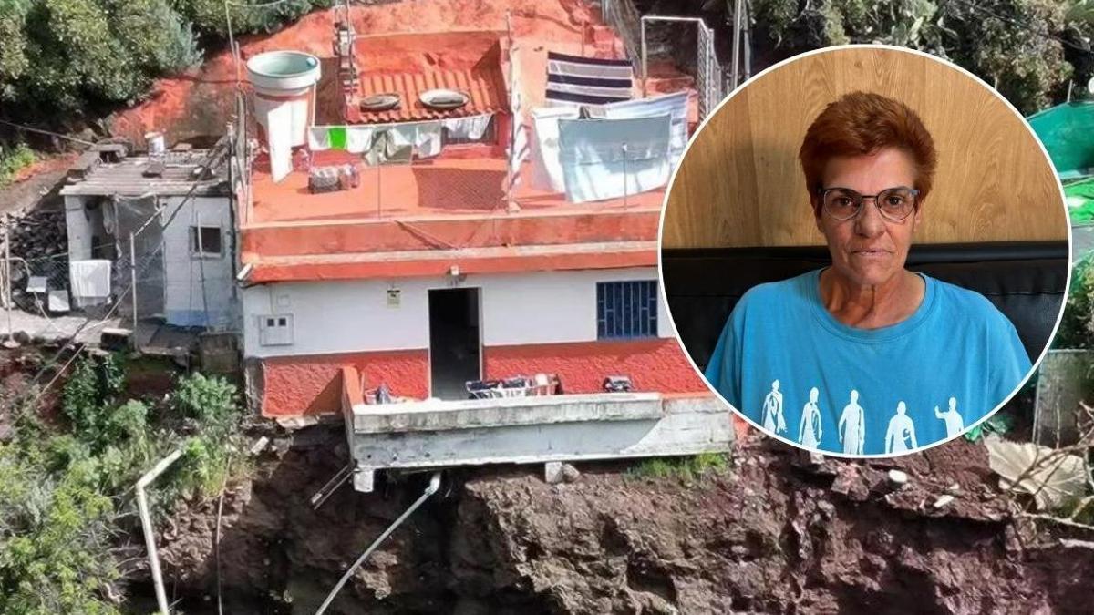 La vivienda de Dolores Martel suspendida en el aire parcialmente.