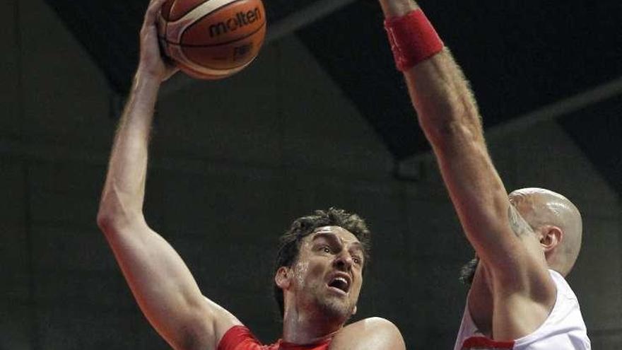 Pau Gasol, durante el partido de ayer.