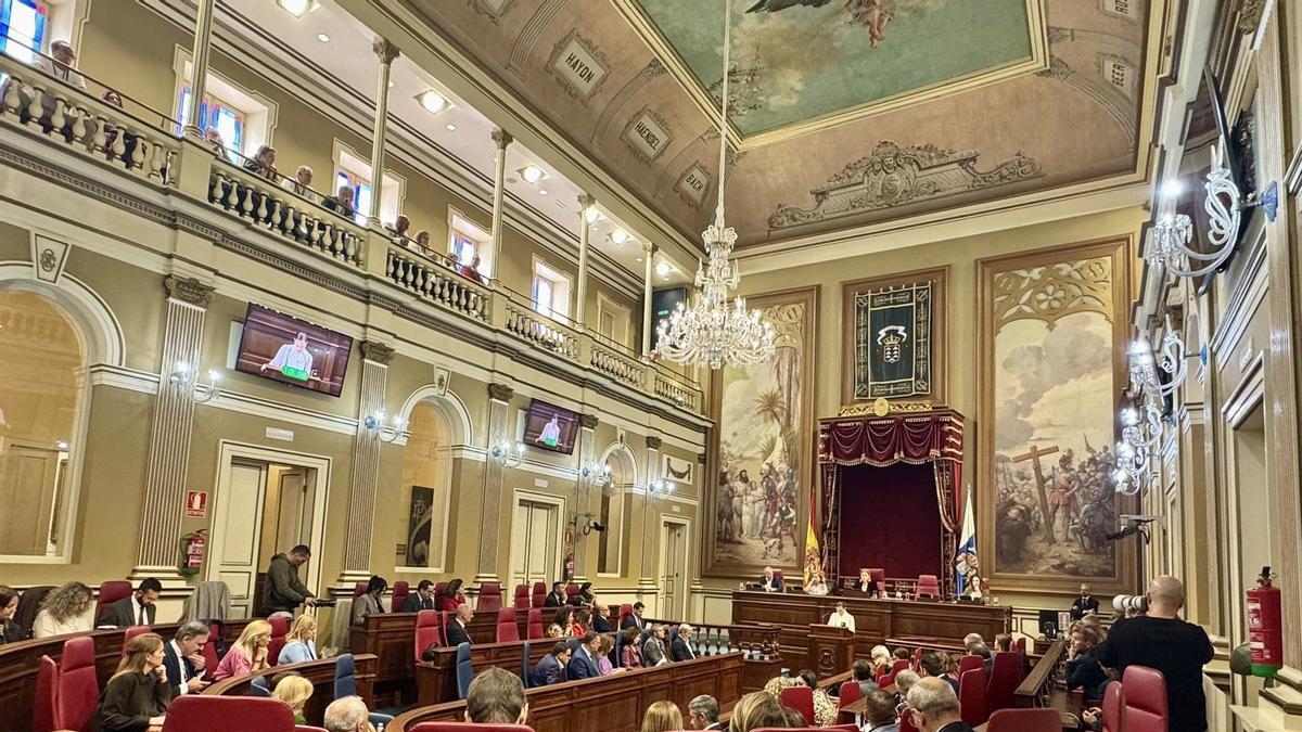 Foto del pleno del Parlamento canario.