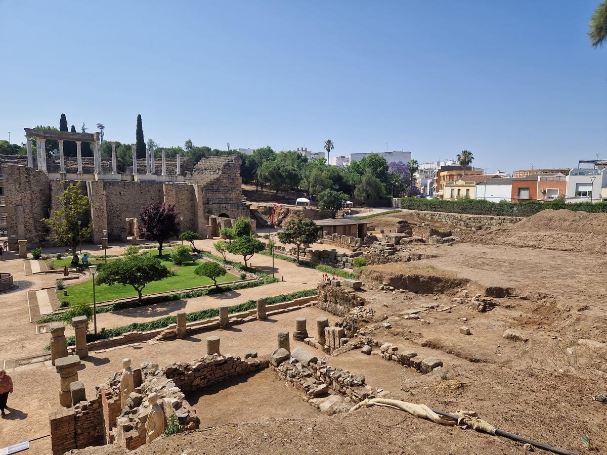 El peristilo del Teatro Romano de Mérida.