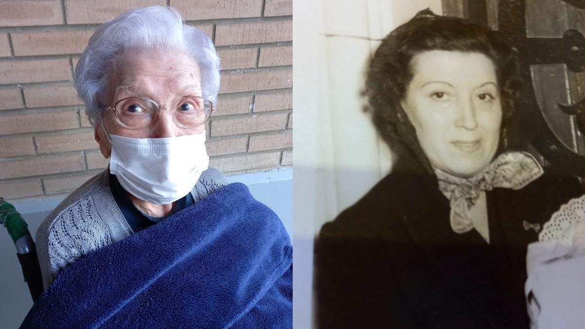 A la izquierda una imagen actual de Carmen Clausell; a la derecha, una de varias décadas atrás.