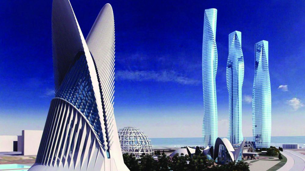 Rascacielos Calatrava. Tres torres situadas junto al Oceanogràfic completarían la Ciudad de las Artes.