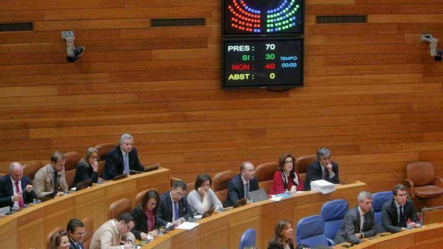 El pleno del Parlamento de Galicia, ayer. // X. Álvarez