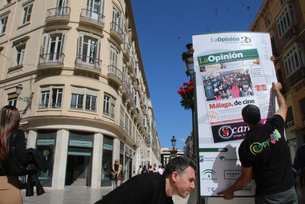 Exposición por el 20 aniversario de La Opinión de Málaga en la calle Larios