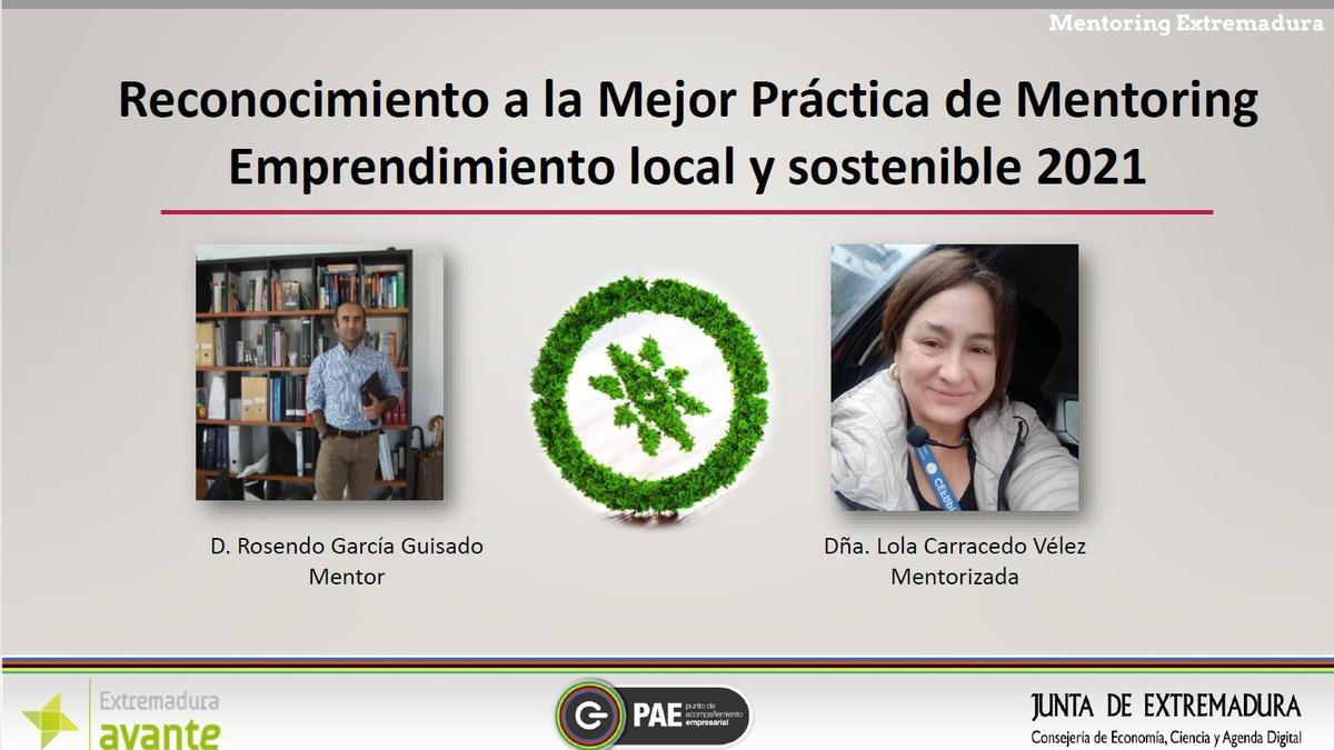 Reconocimiento a la Mejor Práctica de Mentoring Emprendimiento local y sostenible 2021