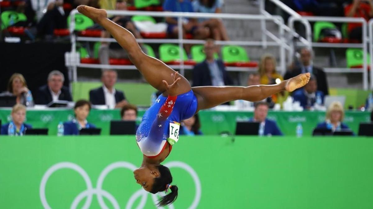 Simone Biles, en su última final de los Juegos de Río-2016.