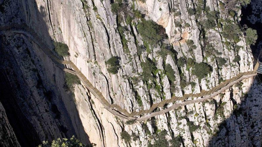 Vista aérea del Caminito del Rey.