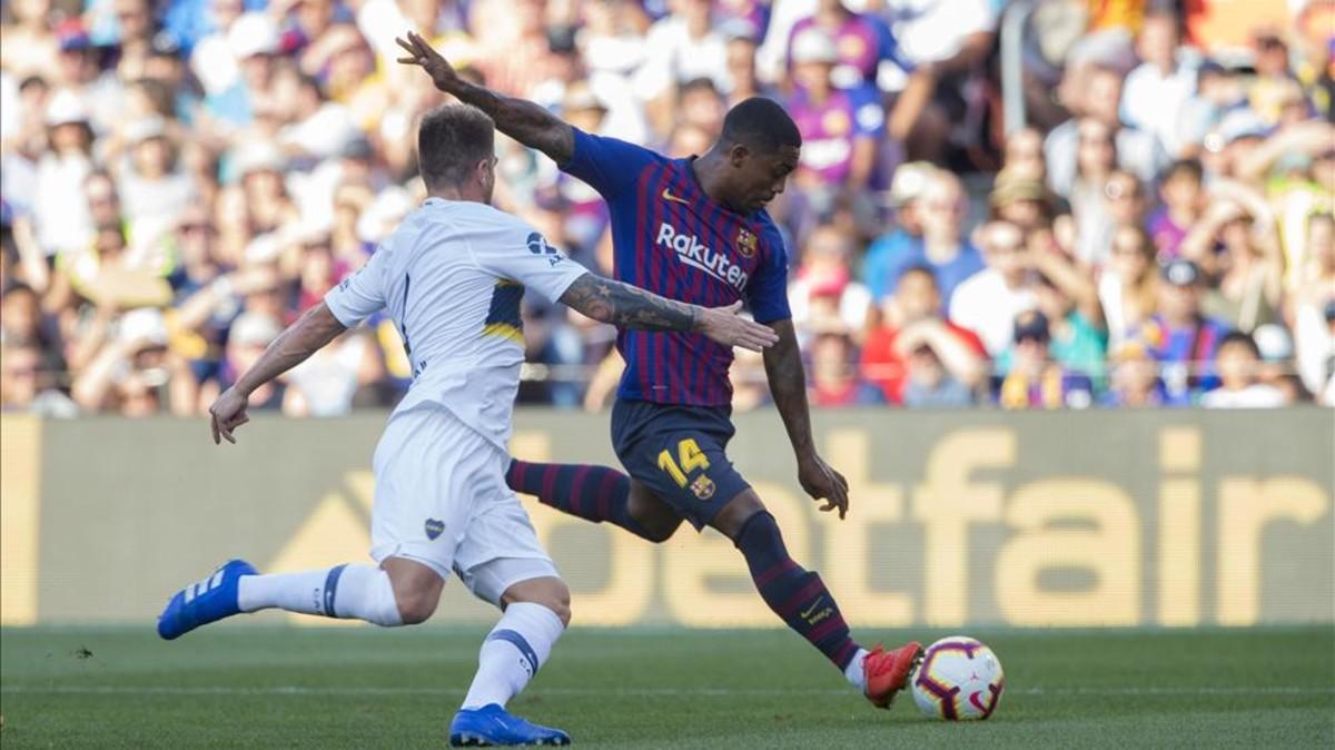 Malcom, en la acción del gol