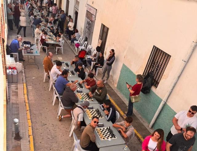 Parada d'Escacs en la calle Palau, hace unos días.