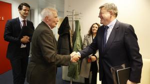 Josep Borrell y Ximo Puig, este martes en Bruselas.