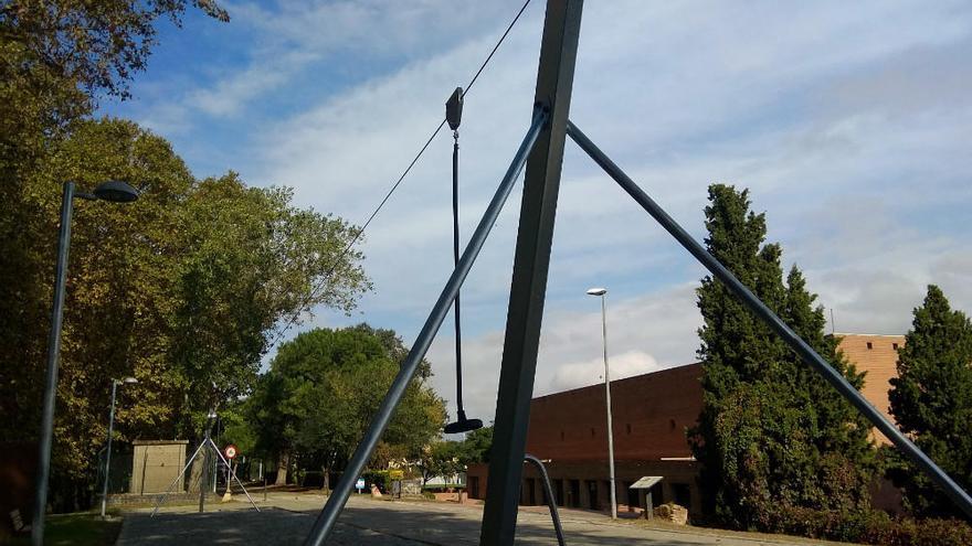 La tirolina del Passeig de les Oques