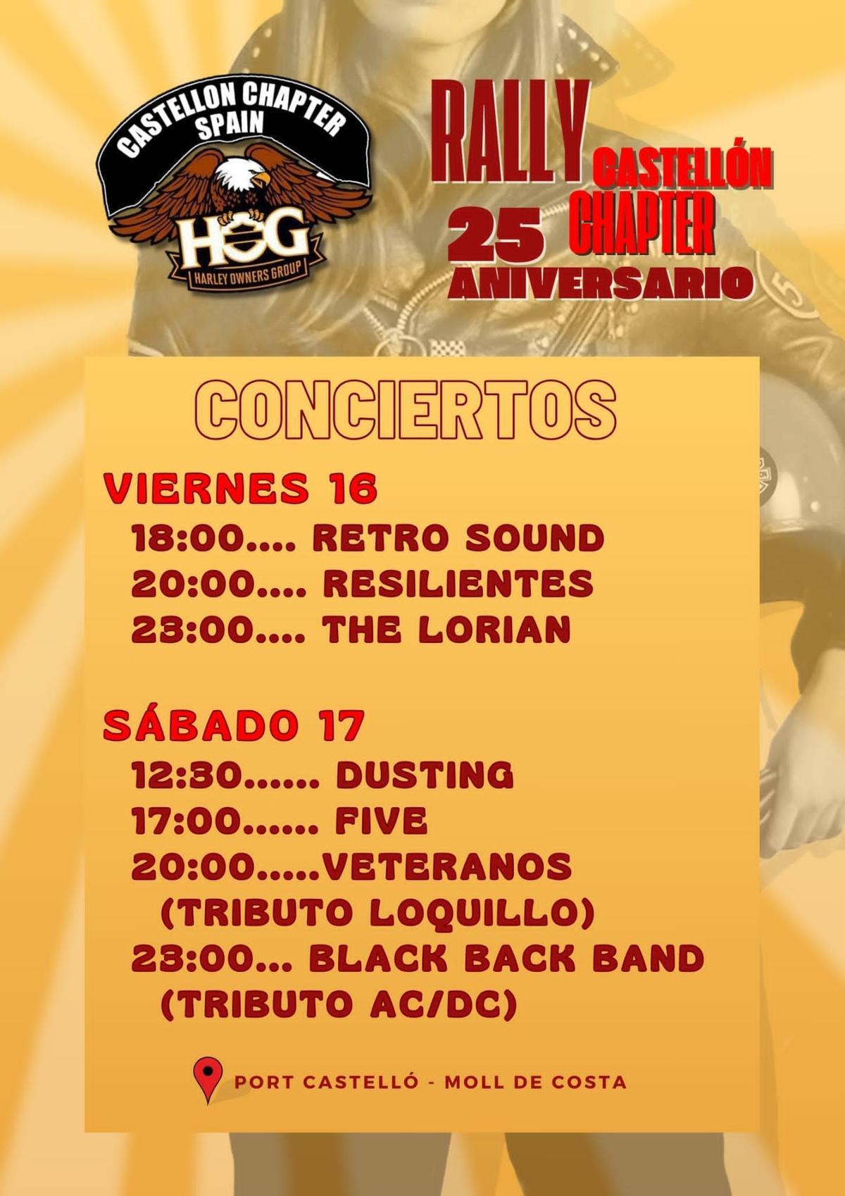 Horario Rally Castellón Chapter 25 aniversario