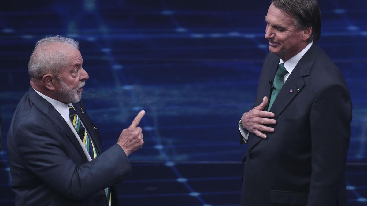 Lula y Bolsonaro en un debate presidencial.