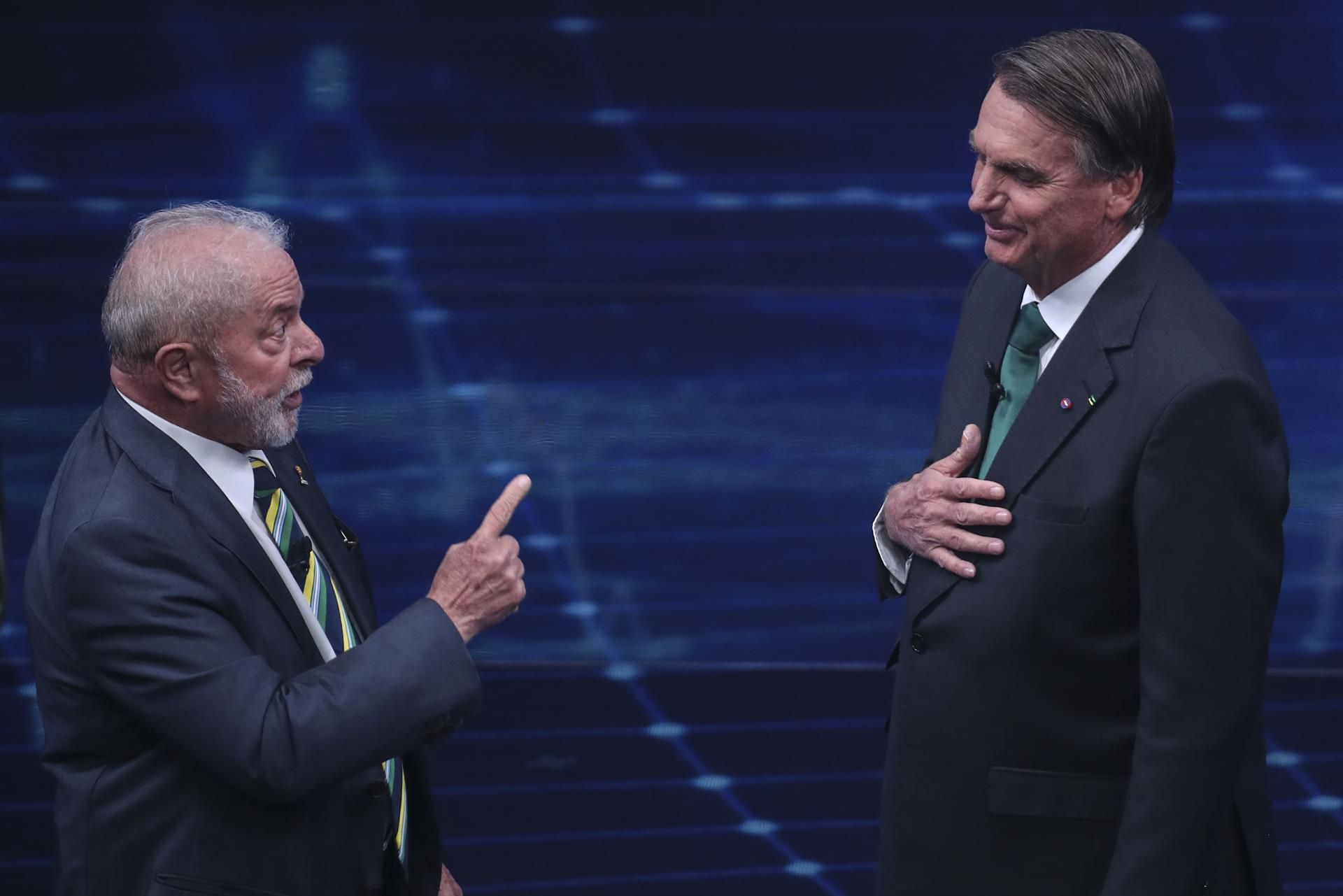 Lula y Bolsonaro en un debate presidencial.