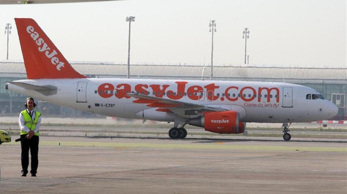 Un avió d’Easyjet, a l’aeroport de Barcelona.