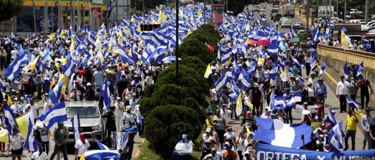 Imagen de una protesta contra el gobierno de Nicaragua. | EFE