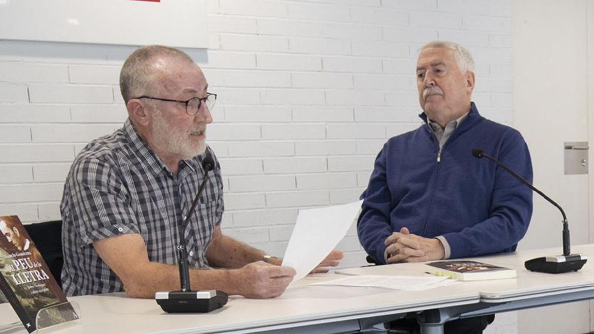 Joan Ferrerós i Narcís Garolera, durant la presentació