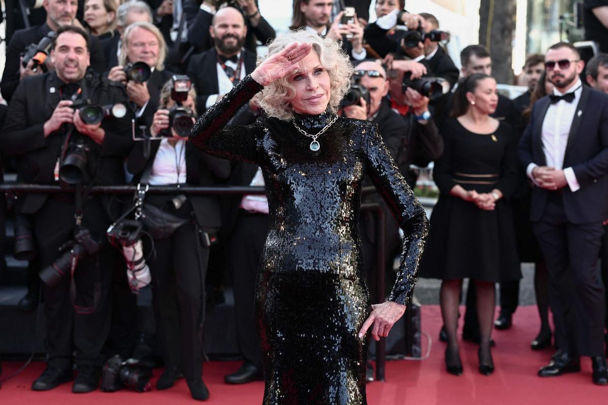 La actriz estadounidense Jane Fonda llega a la ceremonia de inauguración
