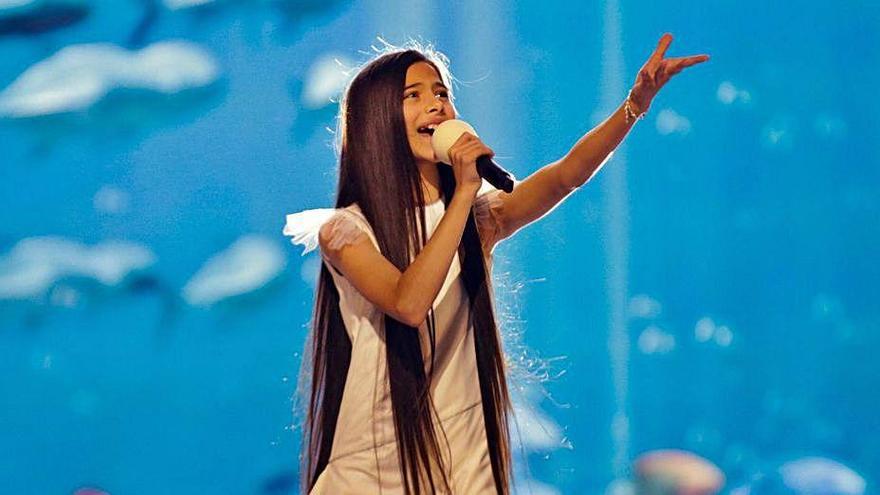 Melani García durante la actuación en el festival.