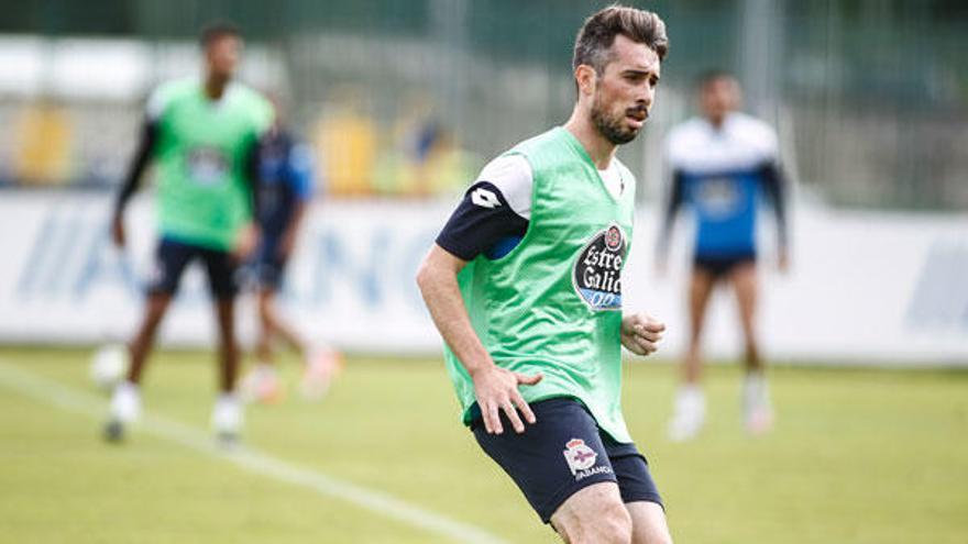 Luisinho, hoy, en el entrenamiento del Dépor.