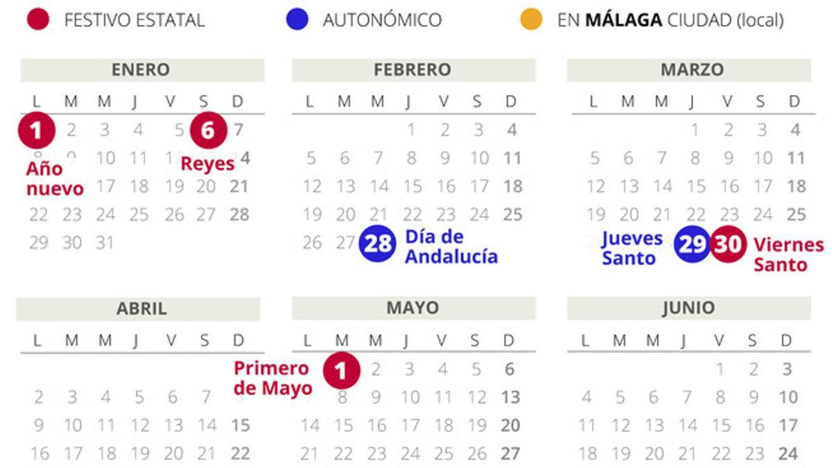 Calendario laboral Málaga 2018