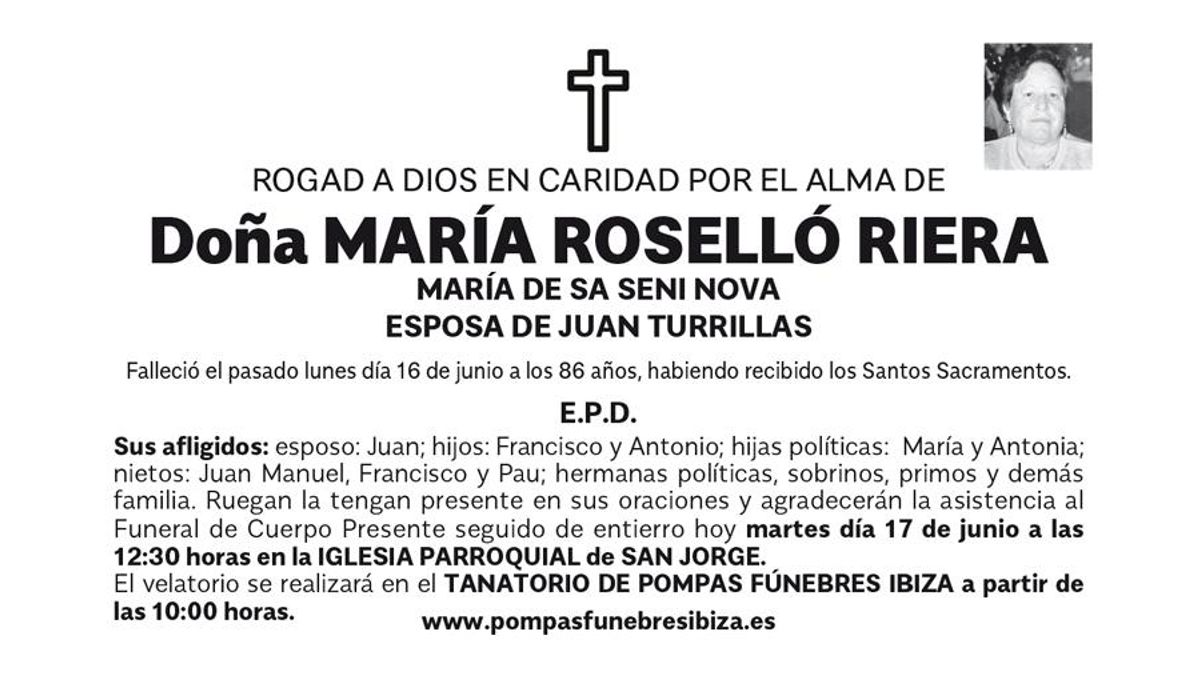 Esquela María Roselló Riera
