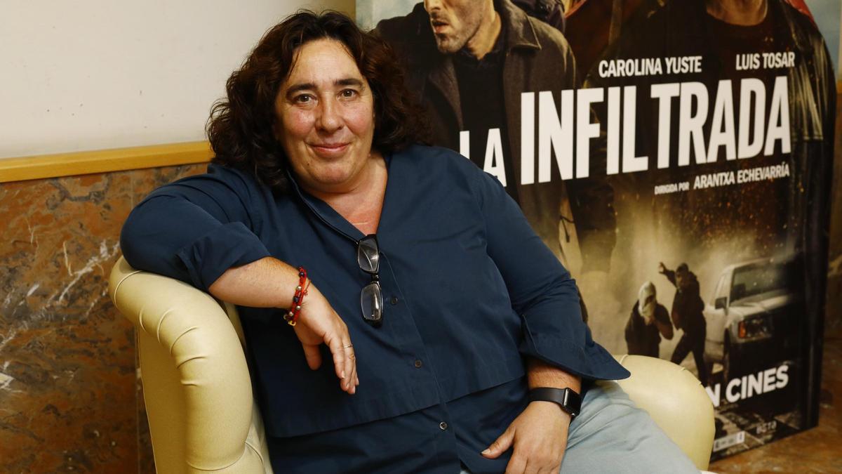 La directora de ‘La infiltrada’, de Arantxa Echevarría, en los cines Palafox de Zaragoza.
