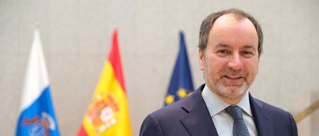 Andrés Rodríguez-Pose, en la sede de la Presidencia del Gobierno de Canarias.