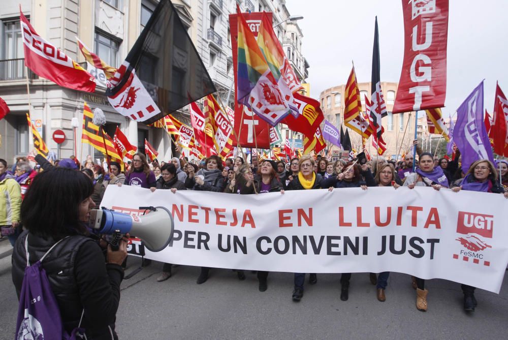 Mobilització a Girona amb motiu de la vaga feminista