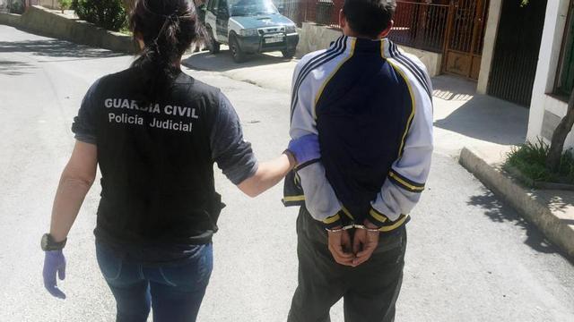 El detenido conducido por la Guardia Civil